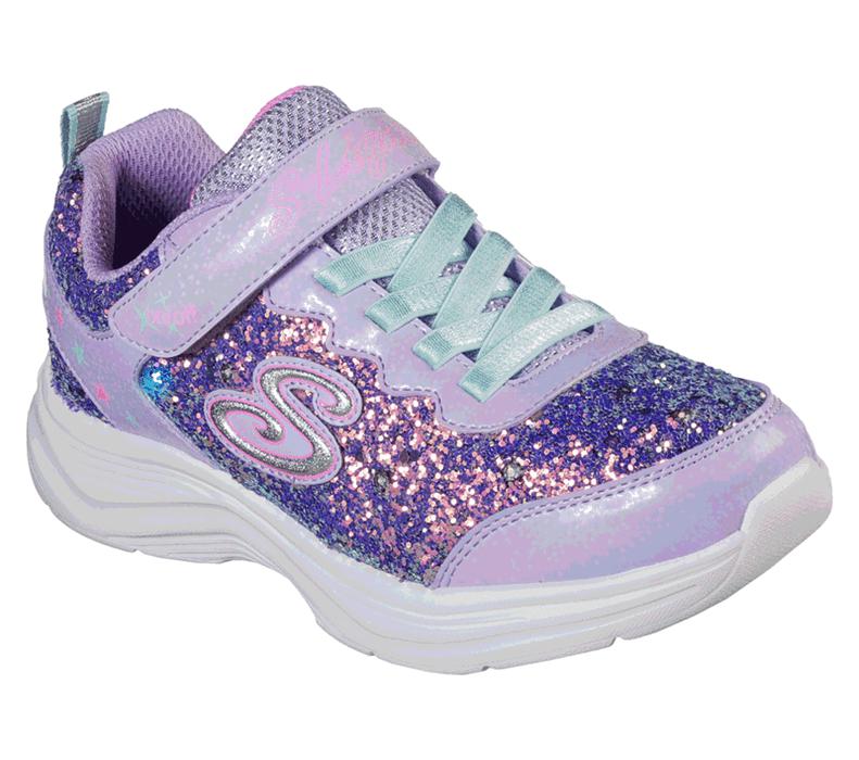Skechers Flickor Lavendel/Ljusturkos Sneakers - S Lights: Glimmer Kicks - Glitter N' Glow - Sverige